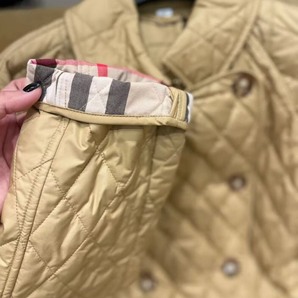 NWT Burberry Tything Diamond Quilted Long Jacket - Picture 7 of 8